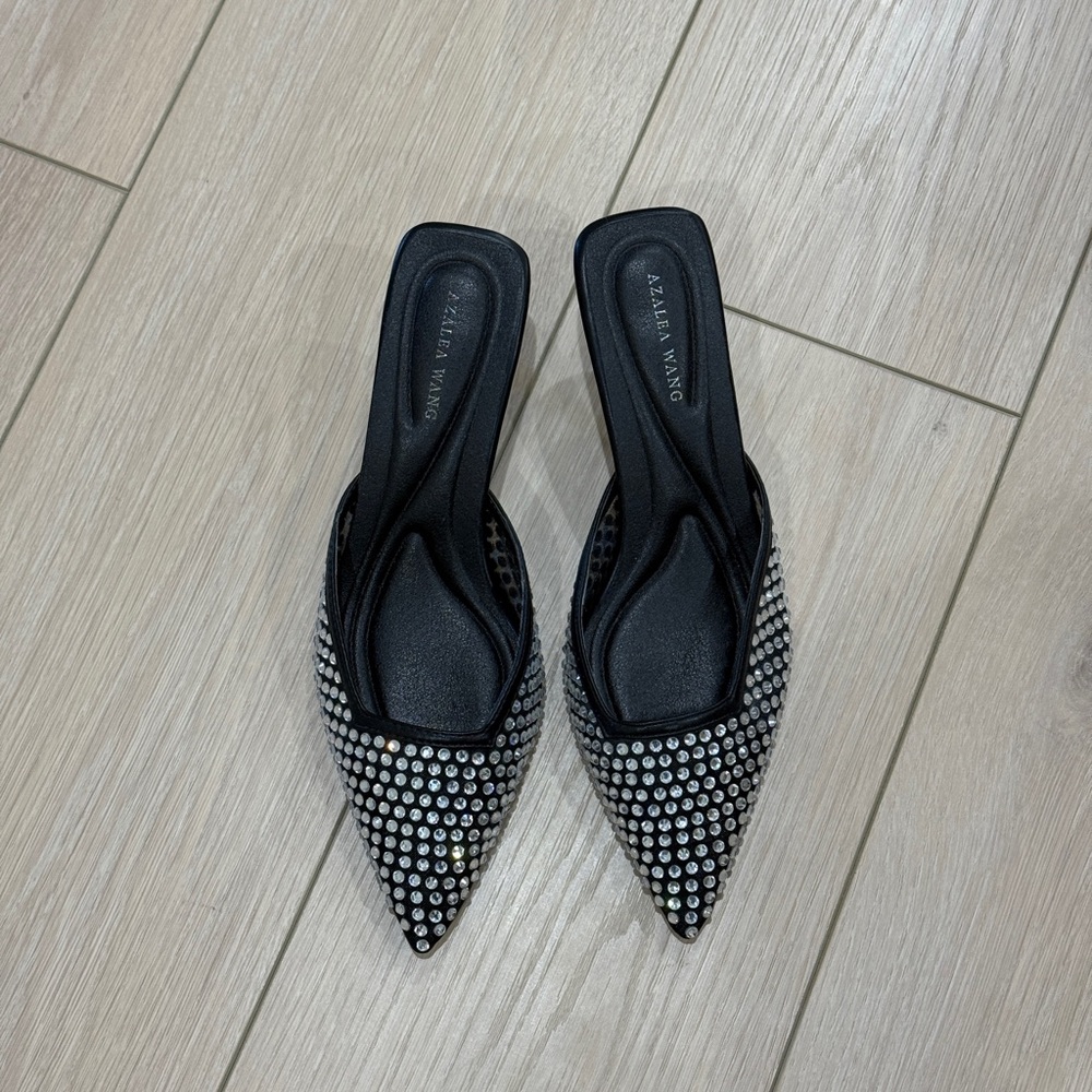 Elegant Black Heels with Silver Studs